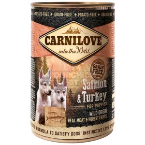 CARNILOVE DOG CANS. PUPPIES SAUMON DINDE 400GR